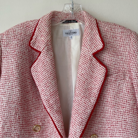 VALENTINO tweed vintage red blazer jacket - Picture 5 of 16